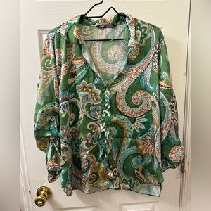 Zara 100% Polyester Blouse in excellent condition